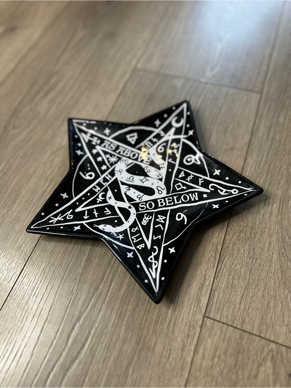 Killstar Black & White Occult Star Tray